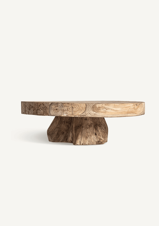 Nysted Reclaimed Teak Wood Round Coffee Table