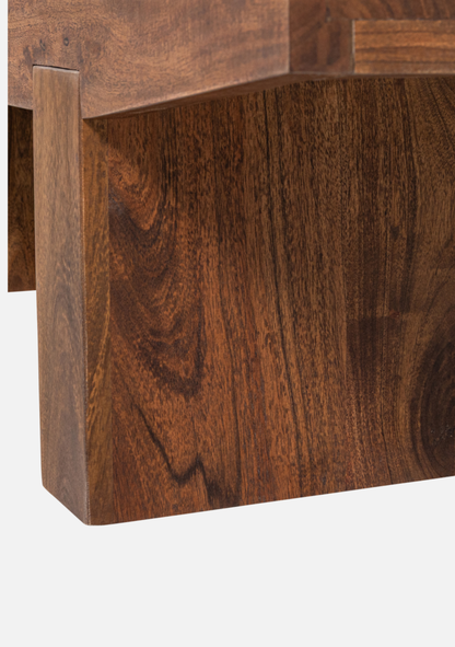 Eron Coffee Table – Solid Acacia Wood Brown - Elara Maison