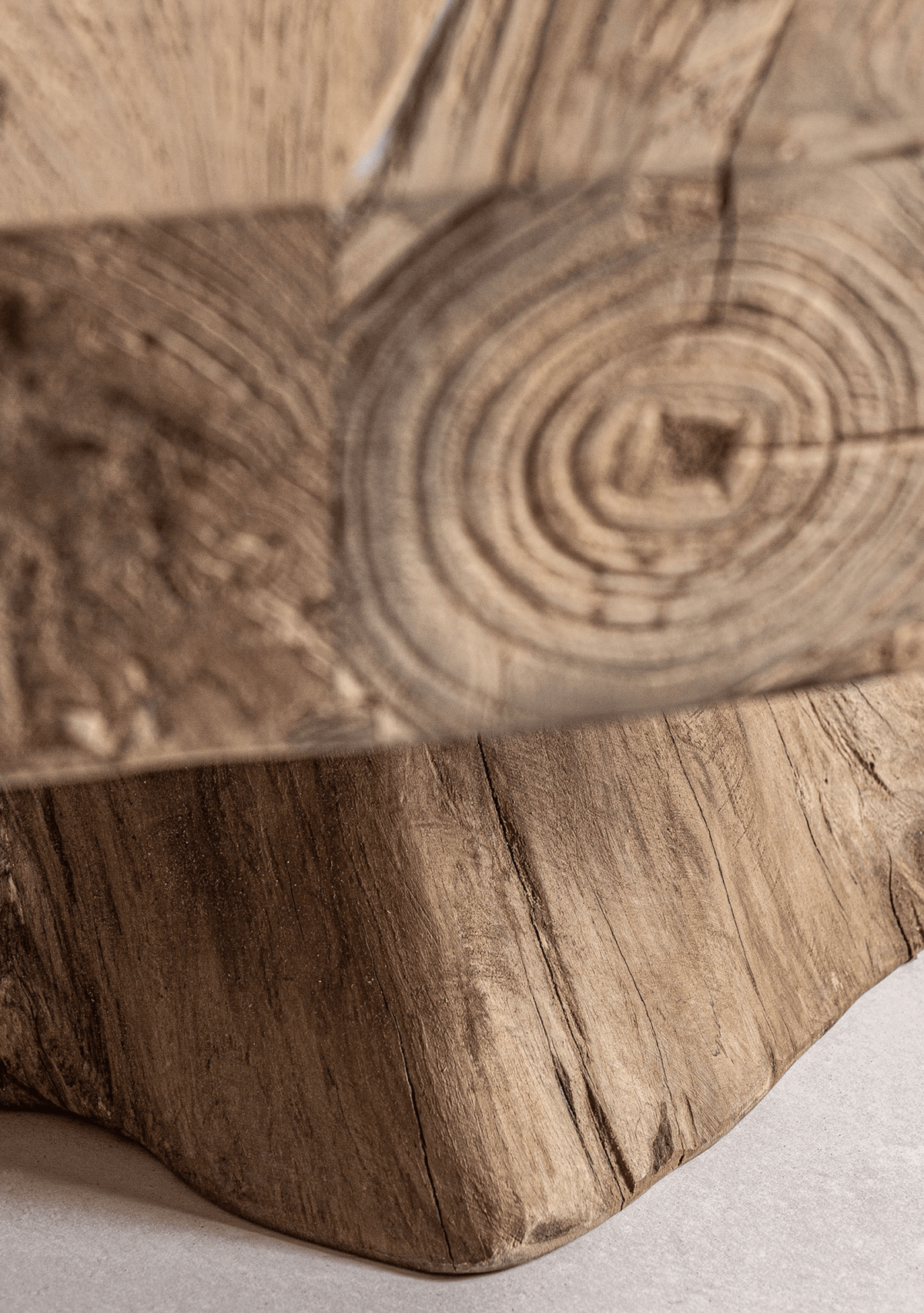 Nysted Reclaimed Teak Wood Round Coffee Table - Elara Maison