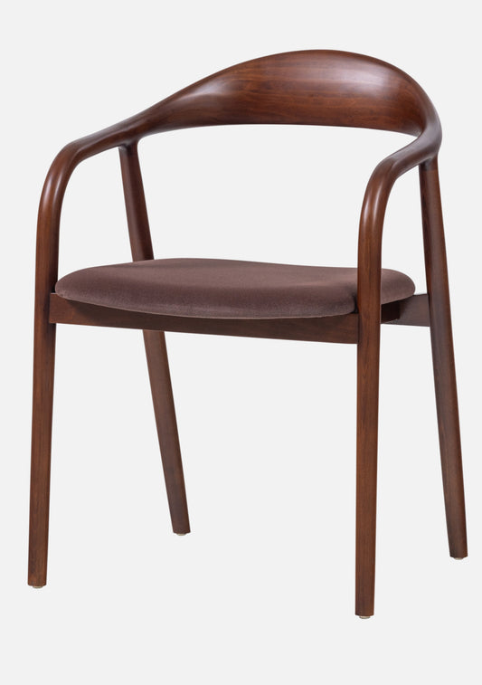 Bran Dining Chair – FSC® Beech Wood & Velvet, Brown Set of 2