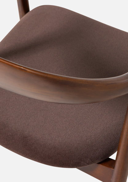 Bran Dining Chair – FSC® Beech Wood & Velvet, Brown Set of 2 - Elara Maison