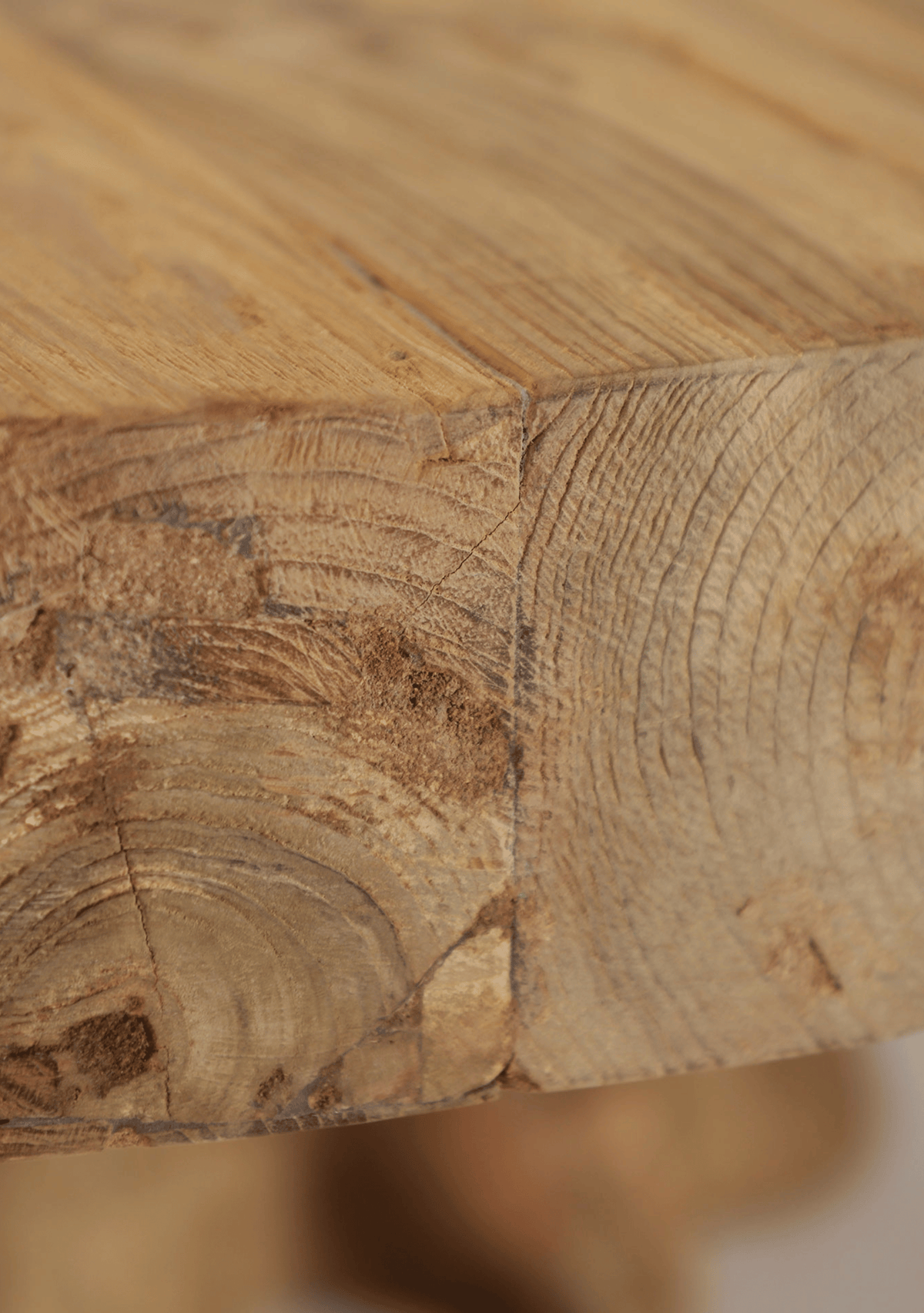 Nysted Reclaimed Teak Wood Round Coffee Table - Elara Maison