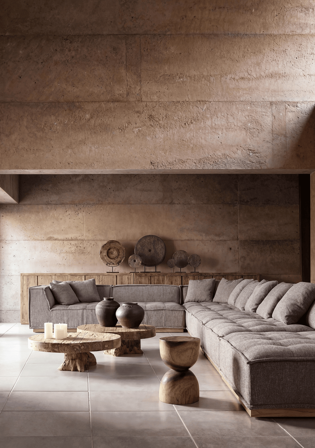 Nysted Reclaimed Teak Wood Round Coffee Table - Elara Maison