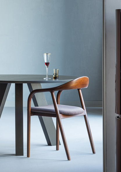 Bran Dining Chair – FSC® Beech Wood & Velvet, Brown Set of 2 - Elara Maison