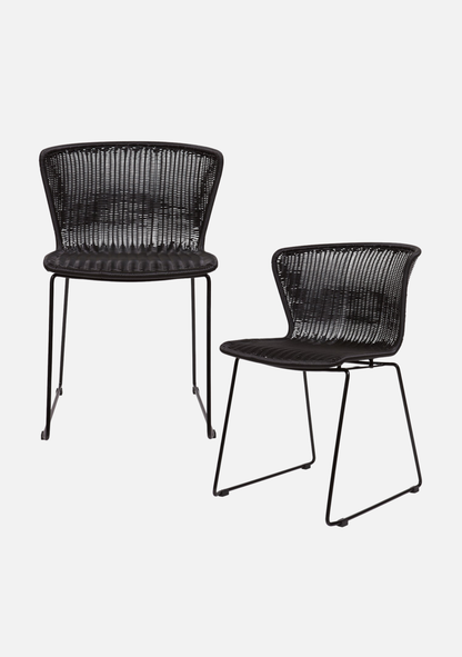 WINGS GARDEN CHAIR BLACK - SET OF 2 - Elara Maison