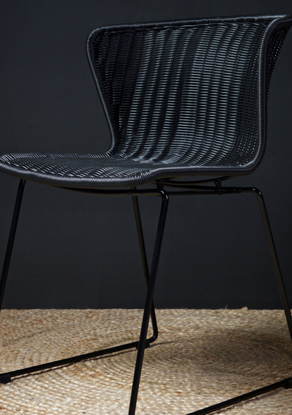 WINGS GARDEN CHAIR BLACK - SET OF 2 - Elara Maison