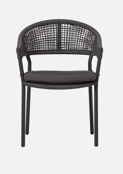 RILO GARDEN CHAIR ALUMINIUM/POLYESTER BROWN - Elara Maison