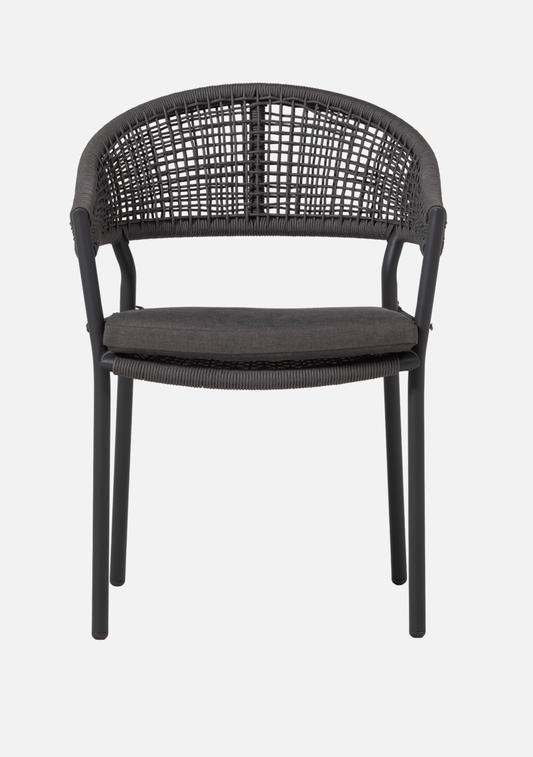RILO GARDEN CHAIR ALUMINIUM/POLYESTER BROWN - Elara Maison