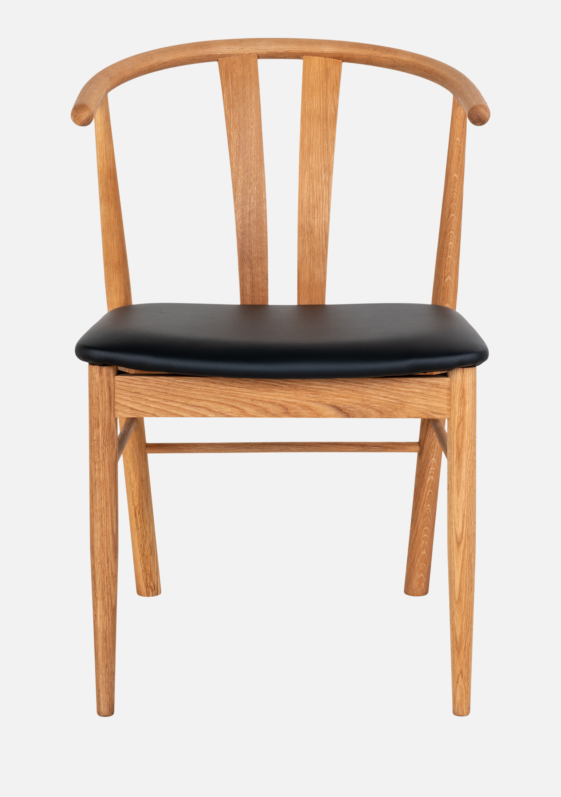 Artenara Dining Chair – Oak Wood & Black Seat FSC® Set of 2 - Elara Maison