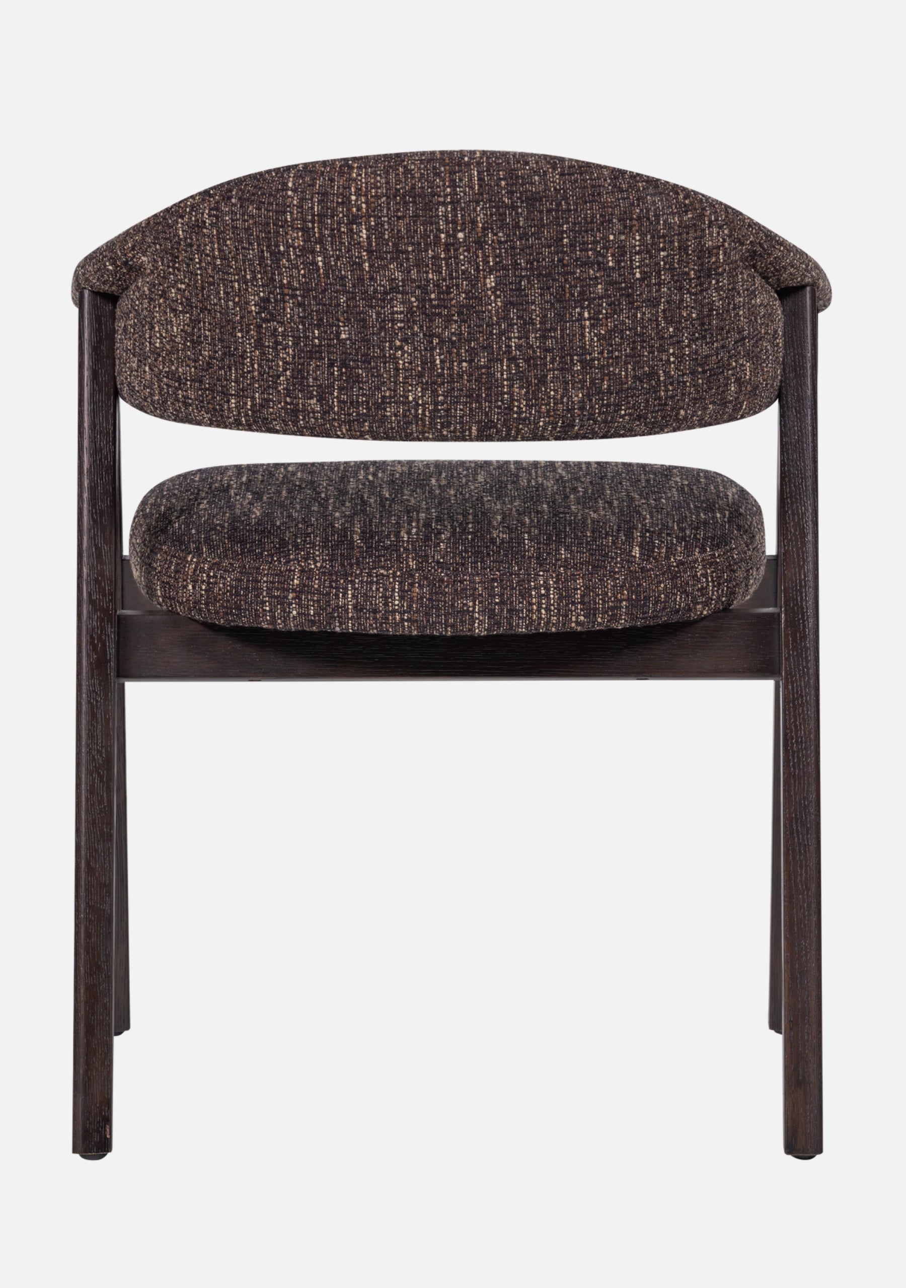 Tunar Dining Chair – FSC® Oak & Dark Brown Fabric Set of 2 - Elara Maison