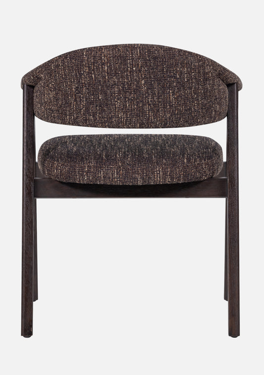 Tunar Dining Chair – FSC® Oak & Dark Brown Fabric Set of 2