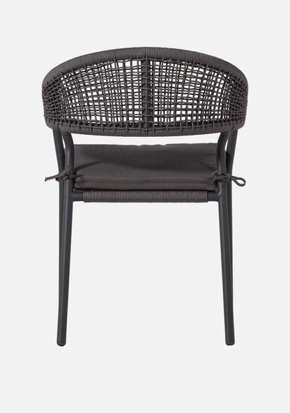 RILO GARDEN CHAIR ALUMINIUM/POLYESTER BROWN - Elara Maison