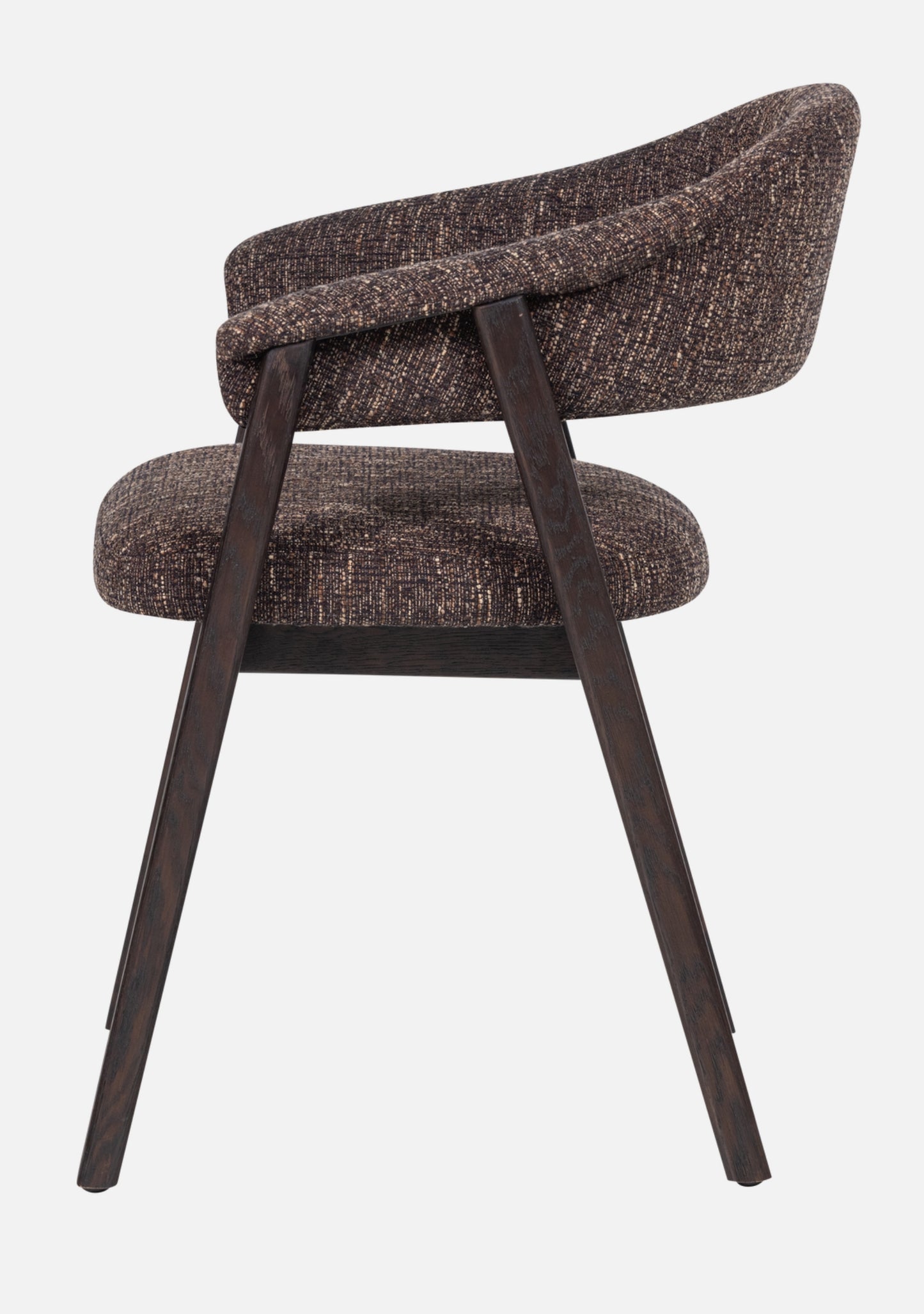 Tunar Dining Chair – FSC® Oak & Dark Brown Fabric Set of 2 - Elara Maison