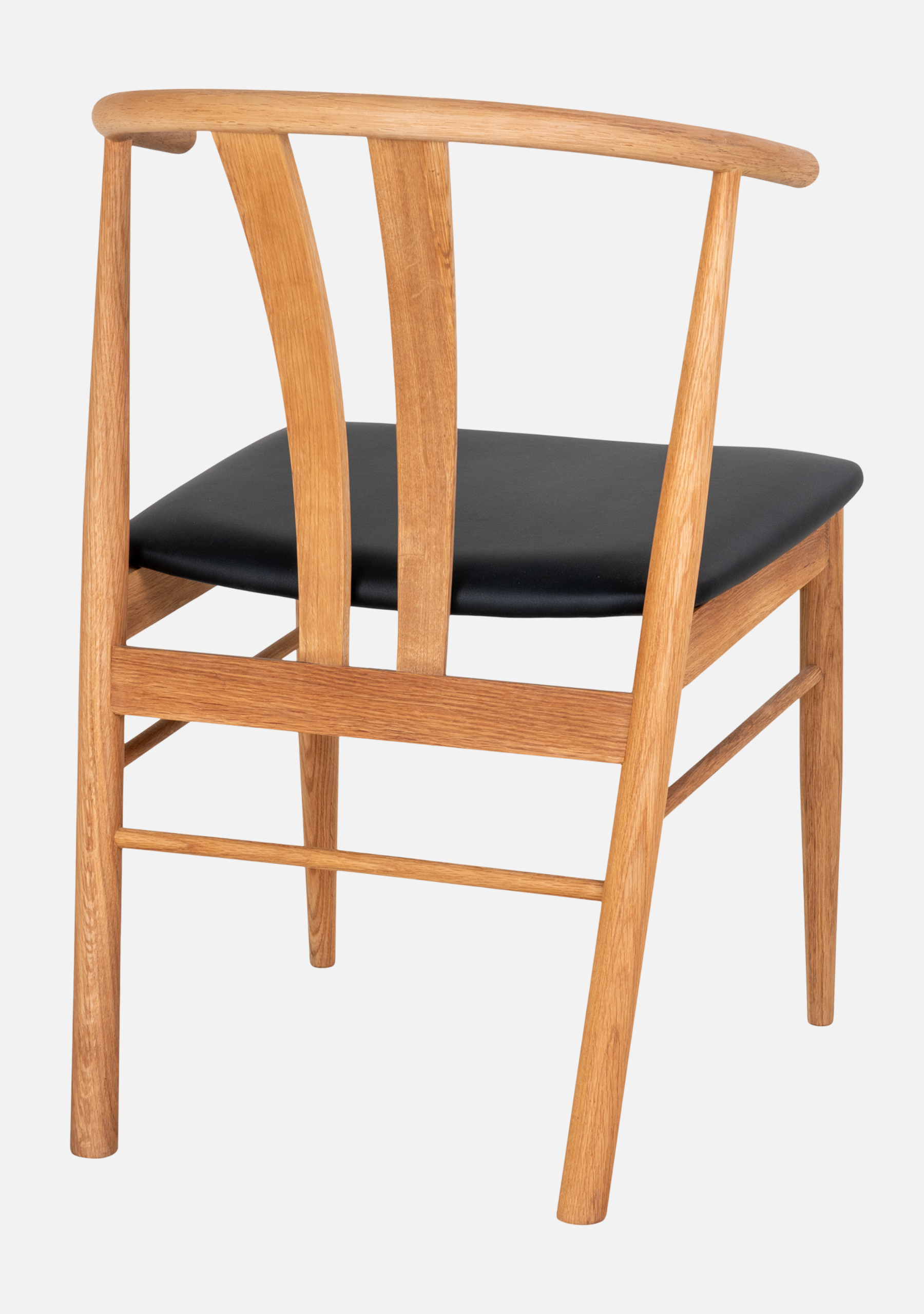 Artenara Dining Chair – Oak Wood & Black Seat FSC® Set of 2 - Elara Maison