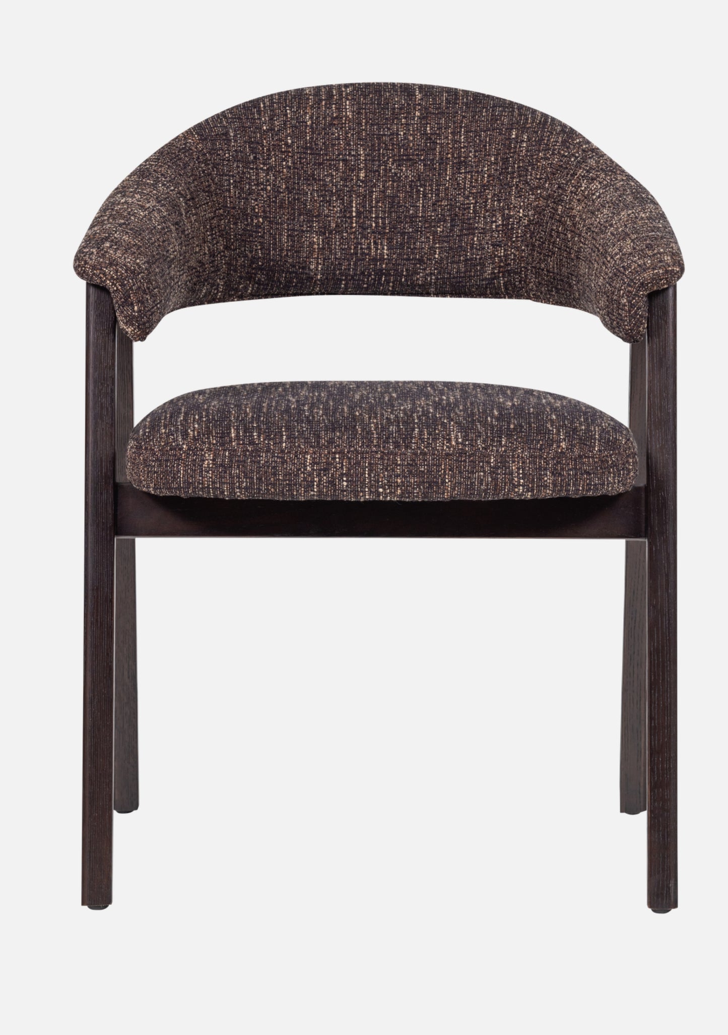 Tunar Dining Chair – FSC® Oak & Dark Brown Fabric Set of 2 - Elara Maison