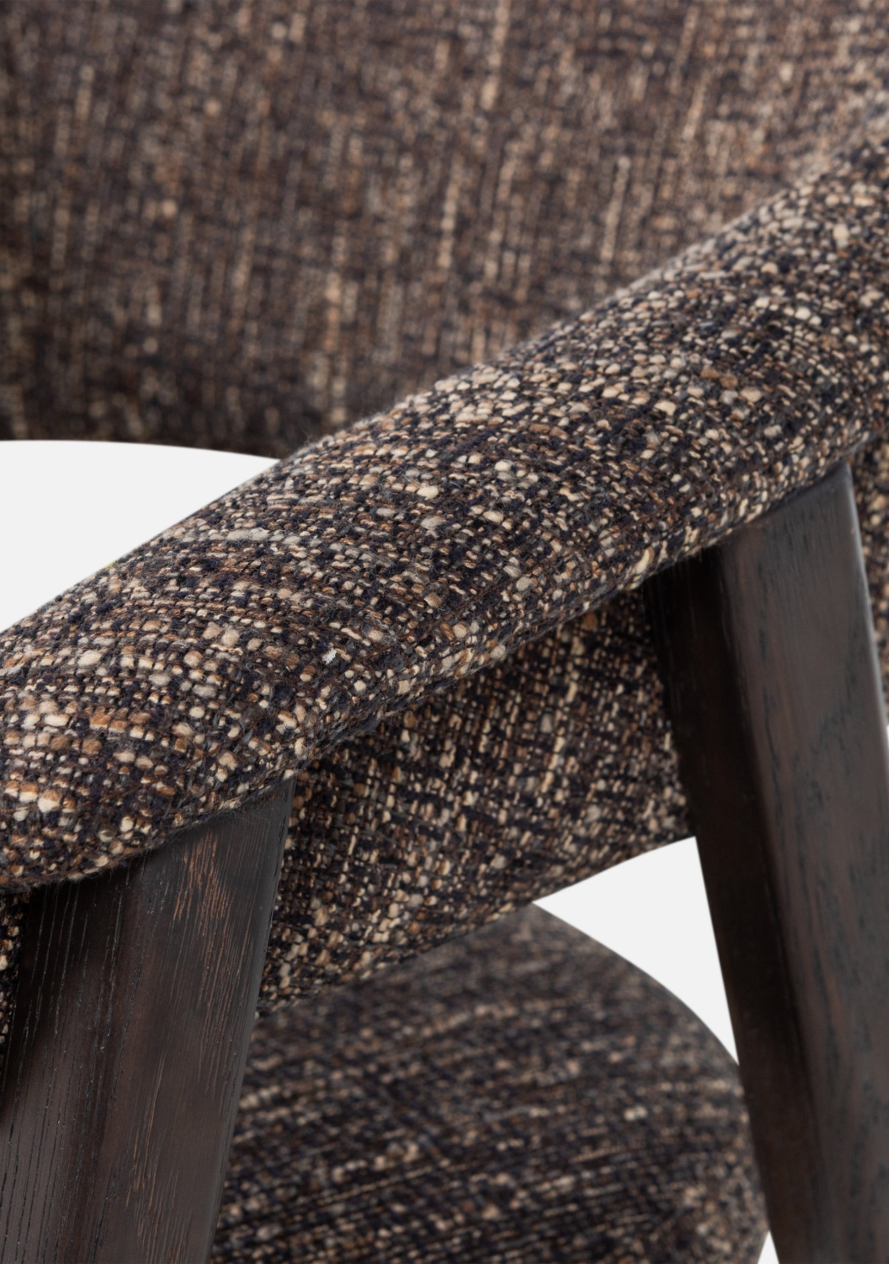 Tunar Dining Chair – FSC® Oak & Dark Brown Fabric Set of 2 - Elara Maison