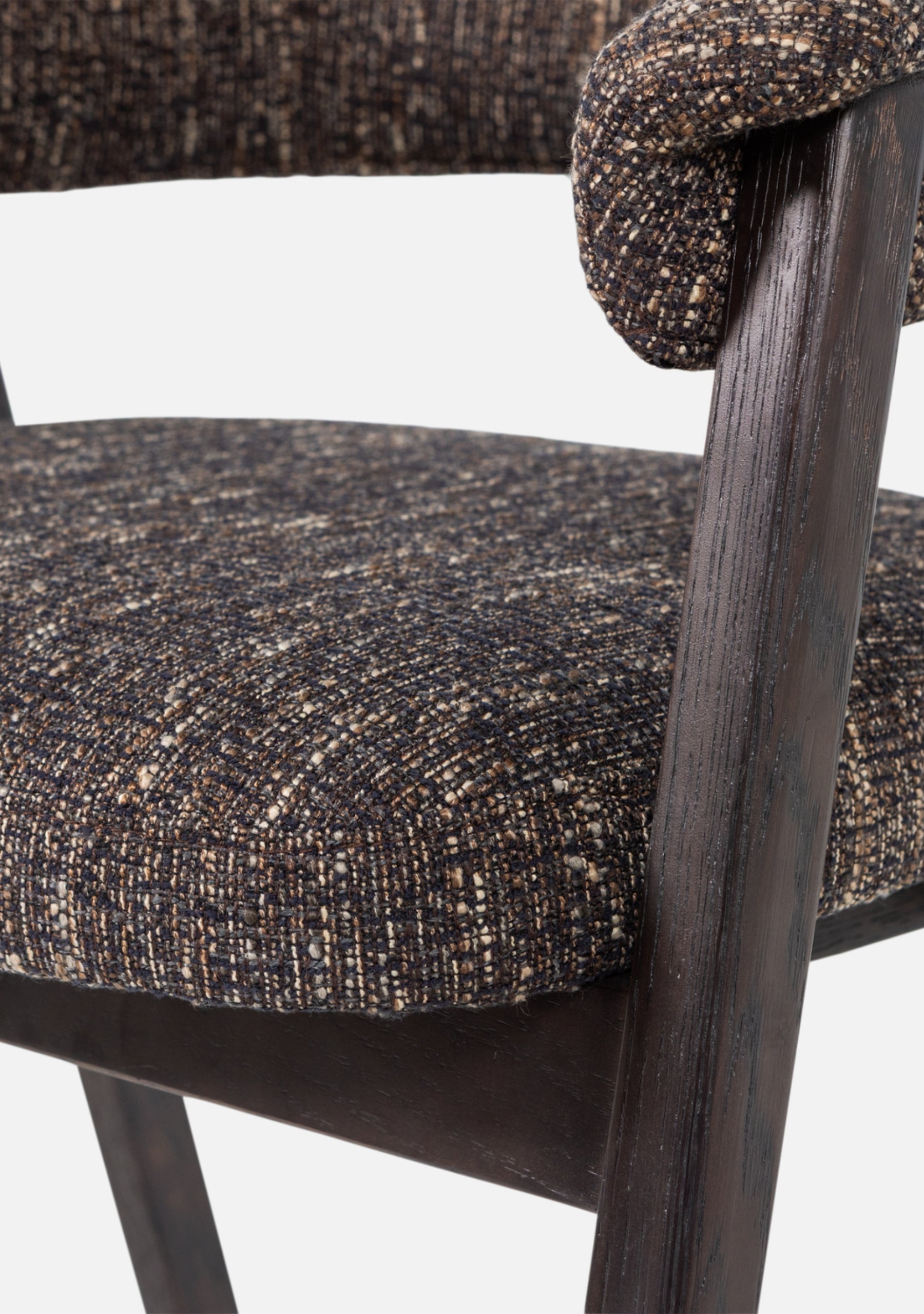 Tunar Dining Chair – FSC® Oak & Dark Brown Fabric Set of 2 - Elara Maison