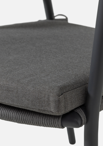 RILO GARDEN CHAIR ALUMINIUM/POLYESTER BROWN - Elara Maison