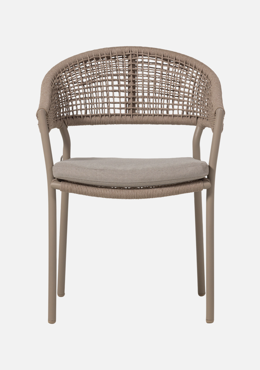 RILO GARDEN CHAIR ALUMINIUM/POLYESTER SAND - Elara Maison
