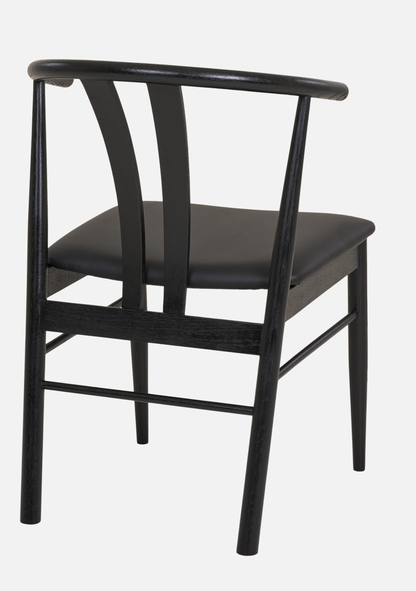 Artenara Dining Chair – Black Oak & Black Seat FSC® Set of 2 - Elara Maison