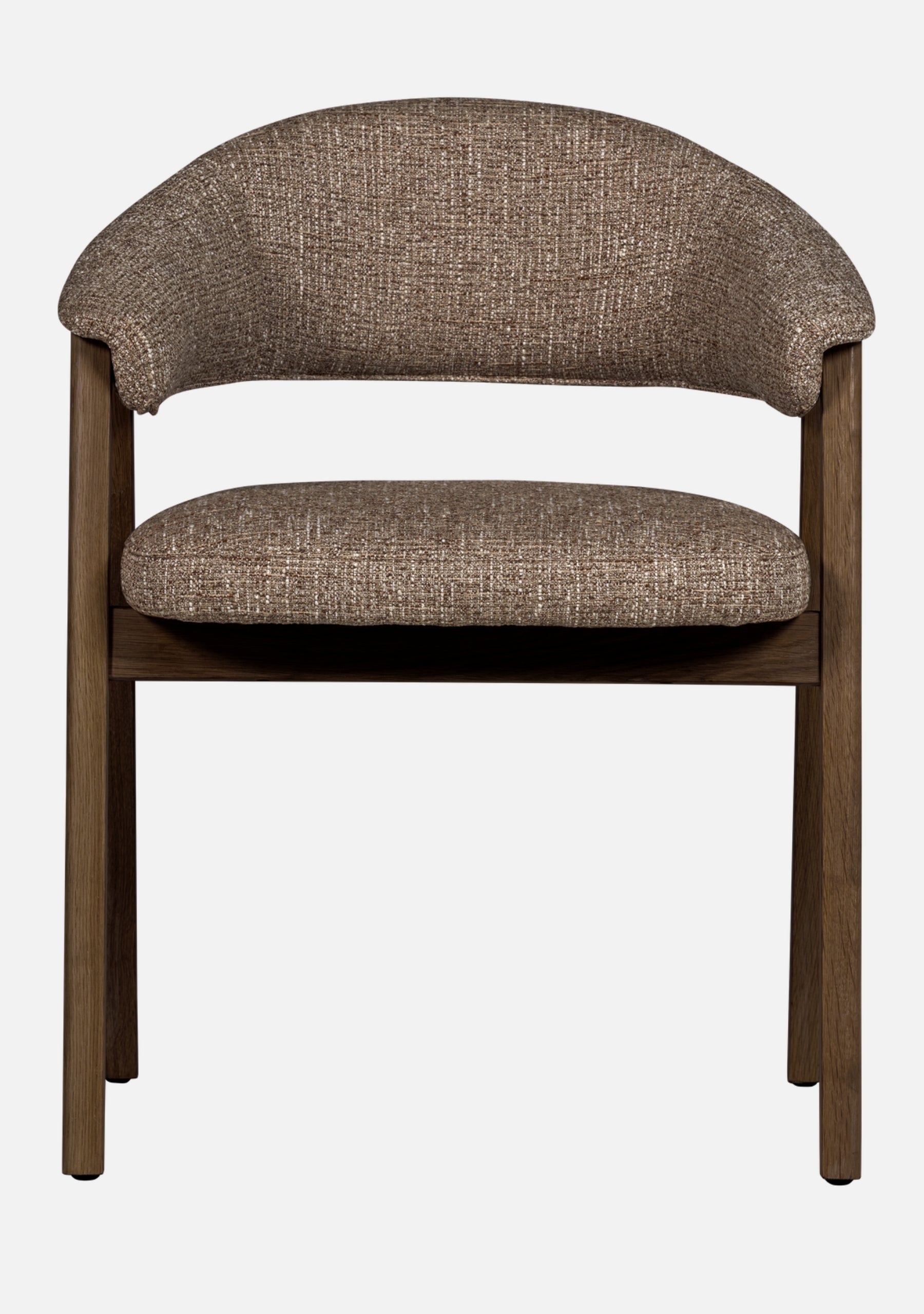 Tunar Dining Chair – FSC® Oak & Brown Fabric Set of 2 - Elara Maison