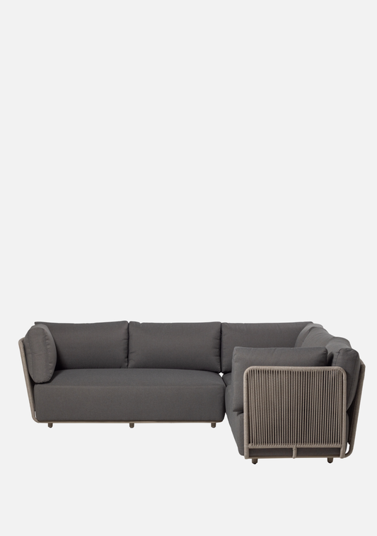 Sora Modular Outdoor Lounge – Metal & Rope – Brown - Elara Maison