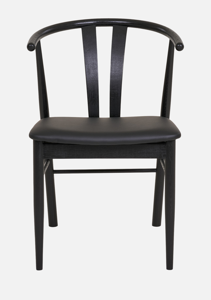 Artenara Dining Chair – Black Oak & Black Seat FSC® Set of 2 - Elara Maison