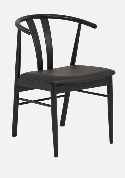 Artenara Dining Chair – Black Oak & Black Seat FSC® Set of 2 - Elara Maison
