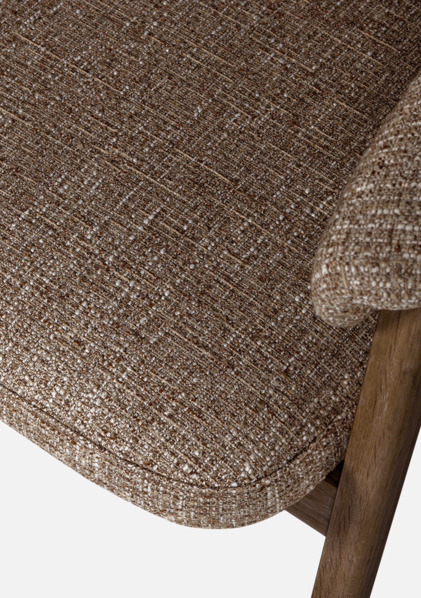 Tunar Dining Chair – FSC® Oak & Brown Fabric Set of 2 - Elara Maison