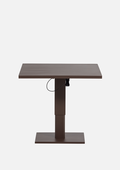 TESSO HEIGHT ADJUSTABLE GARDEN TABLE GARDEN ALUMINUM BROWN - Elara Maison