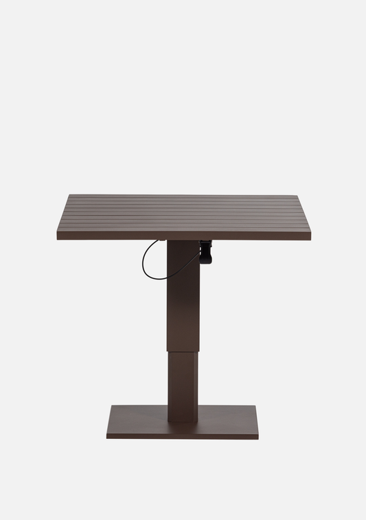 TESSO HEIGHT ADJUSTABLE GARDEN TABLE GARDEN ALUMINUM BROWN - Elara Maison