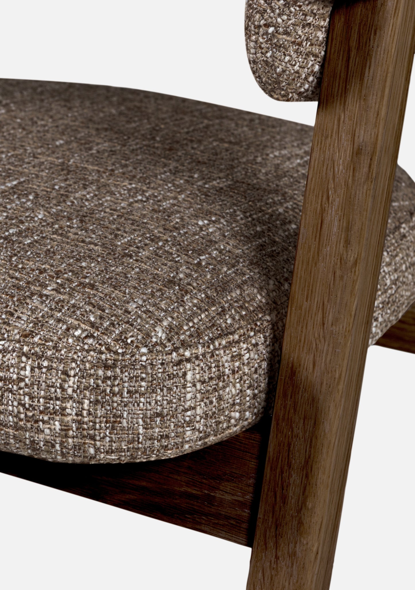 Tunar Dining Chair – FSC® Oak & Brown Fabric Set of 2 - Elara Maison