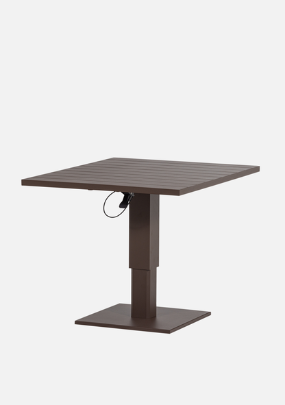TESSO HEIGHT ADJUSTABLE GARDEN TABLE GARDEN ALUMINUM BROWN - Elara Maison
