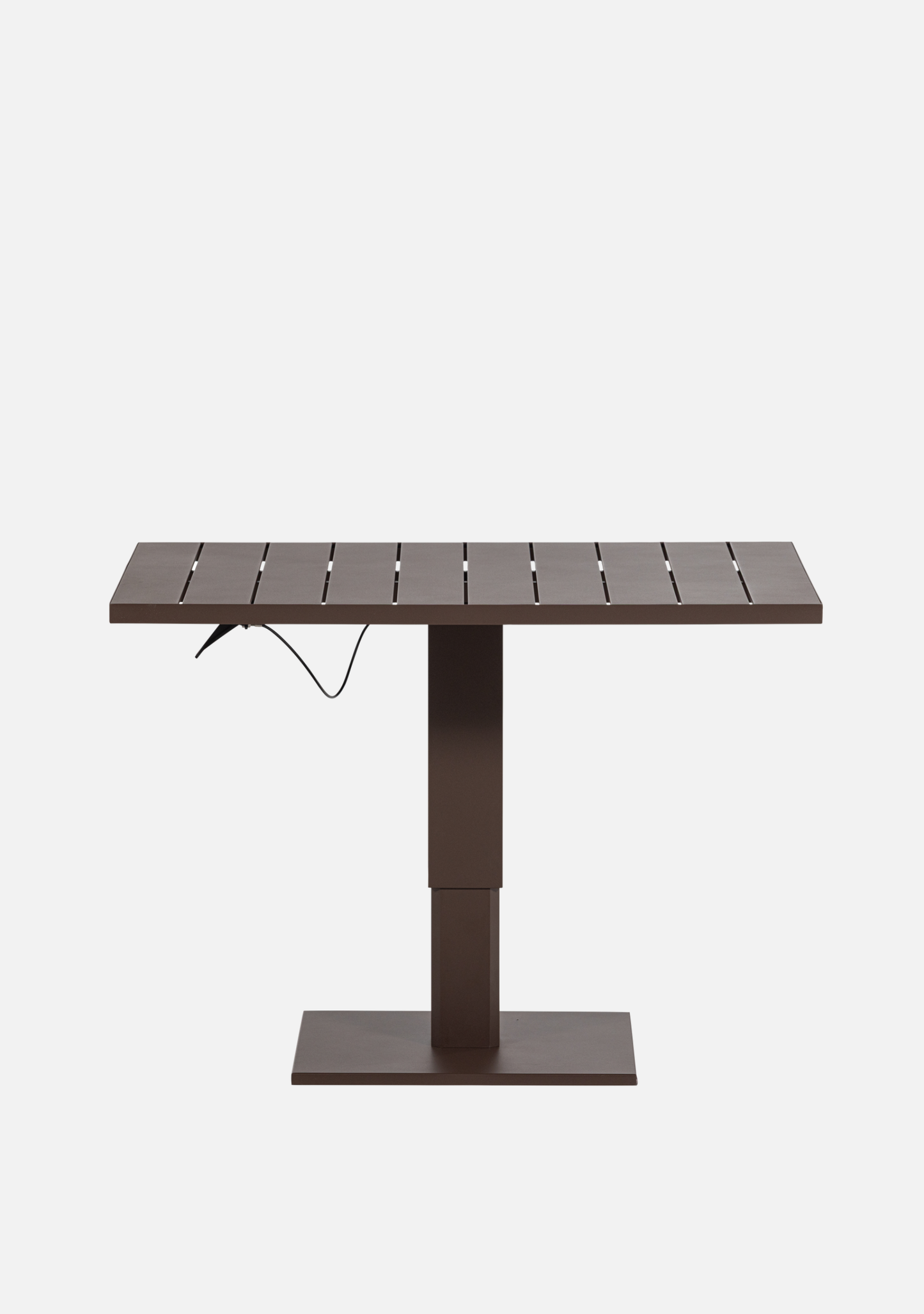 TESSO HEIGHT ADJUSTABLE GARDEN TABLE GARDEN ALUMINUM BROWN - Elara Maison