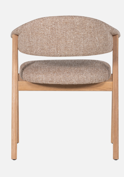 Tunar Dining Chair – FSC® Oak & Natural Fabric Set of 2 - Elara Maison