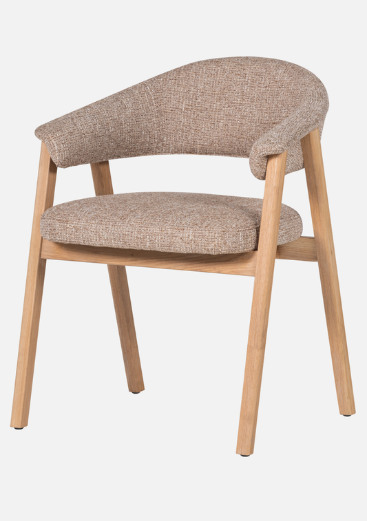 Tunar Dining Chair – FSC® Oak & Natural Fabric Set of 2