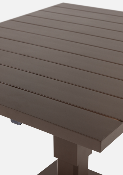 TESSO HEIGHT ADJUSTABLE GARDEN TABLE GARDEN ALUMINUM BROWN - Elara Maison