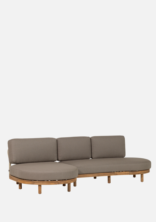 Zinto Left Modular Outdoor Lounge – FSC® Acacia & Sand - Elara Maison