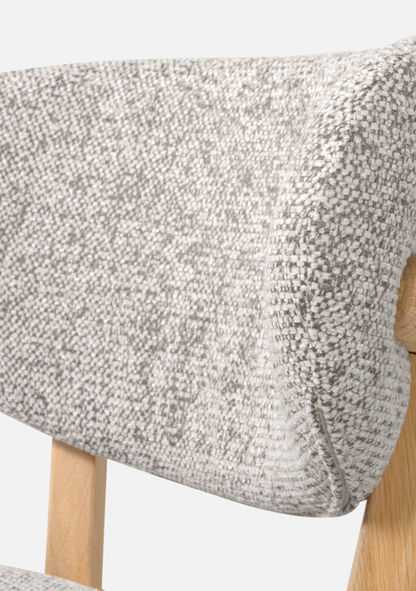 Udar Bar Stool – FSC® Oak Wood & Natural Upholstery - Elara Maison
