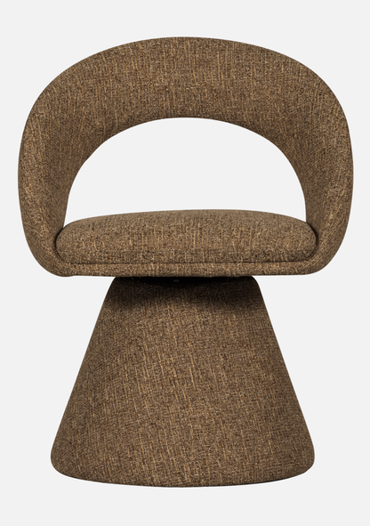 Winter Swivel Dining Chair – Sand Melange - Elara Maison