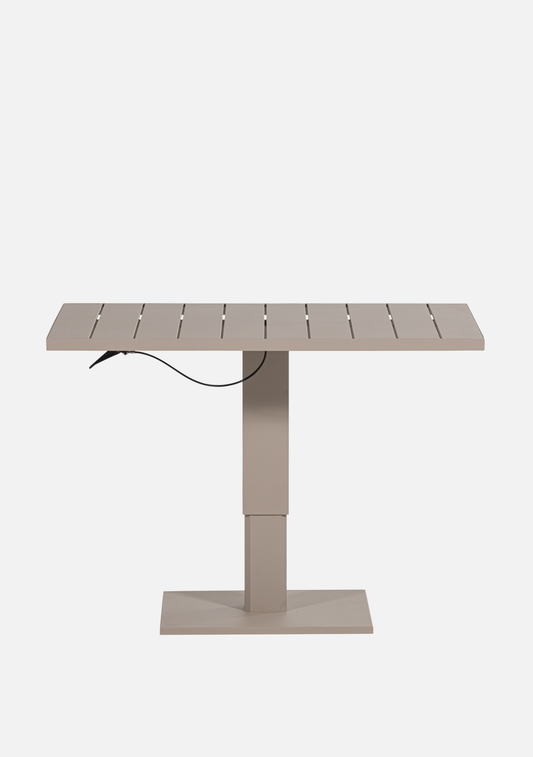 TESSO HEIGHT ADJUSTABLE GARDEN TABLE GARDEN ALUMINUM SAND - Elara Maison
