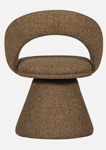 Winter Swivel Dining Chair – Sand Melange - Elara Maison
