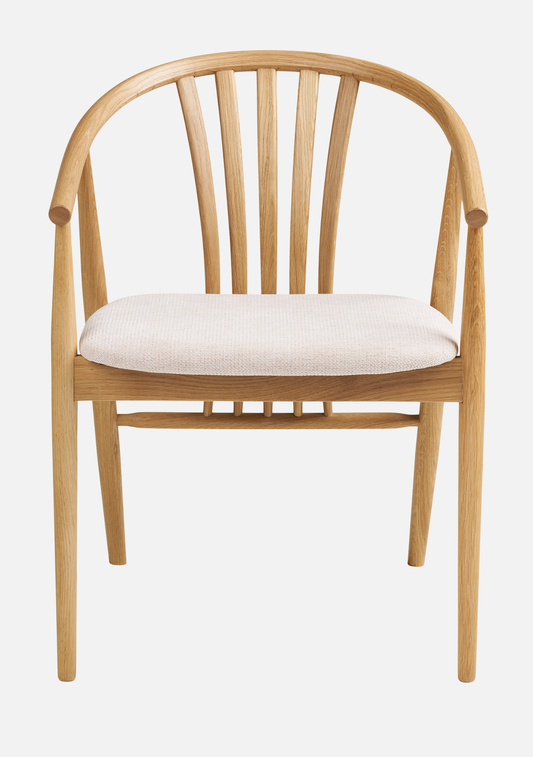 Agustin Dining Chair – FSC® Oak Wood & Soft Fabric
