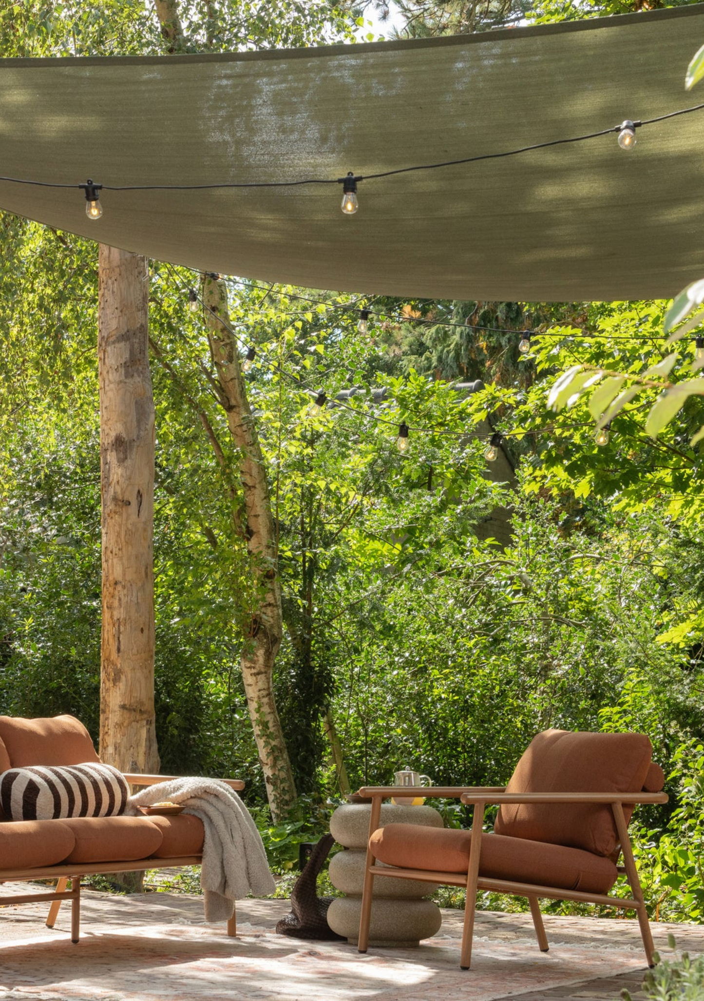 CAVERO GARDEN LOUNGE CHAIR ALUMINIUM TERRA/NATURAL - Elara Maison