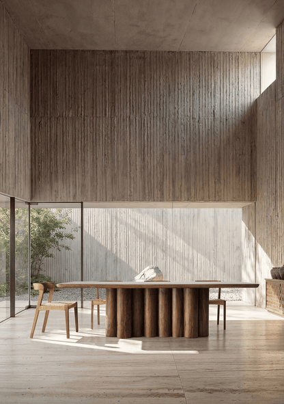 Beke Sculptural Acacia Wood Dining Table 260 cm