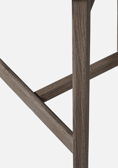 Udar Bar Stool – FSC® Oak Wood & Brown Finish Upholstery - Elara Maison