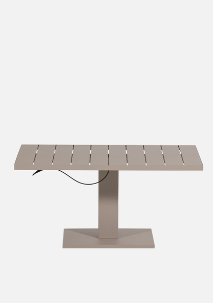 TESSO HEIGHT ADJUSTABLE GARDEN TABLE GARDEN ALUMINUM SAND - Elara Maison