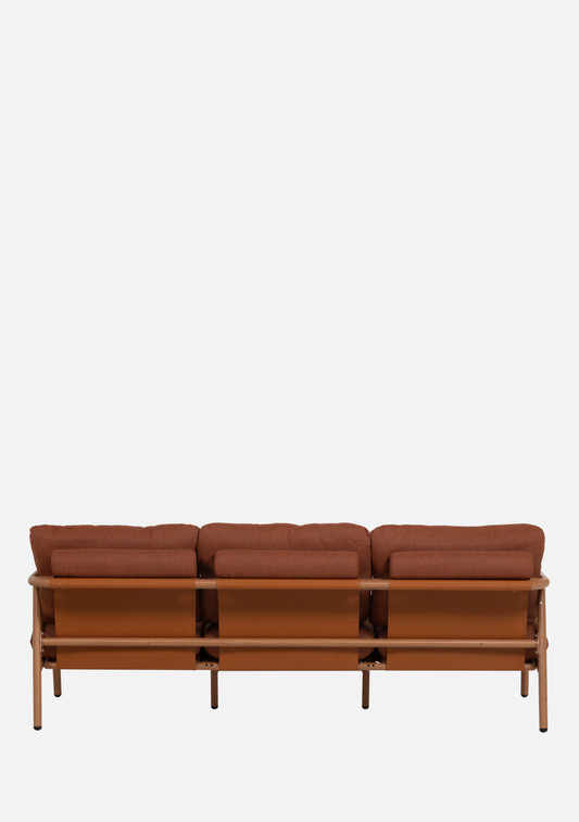 CAVERO GARDEN 3-SEATER SOFA ALUMINIUM TERRA/NATURAL - Elara Maison