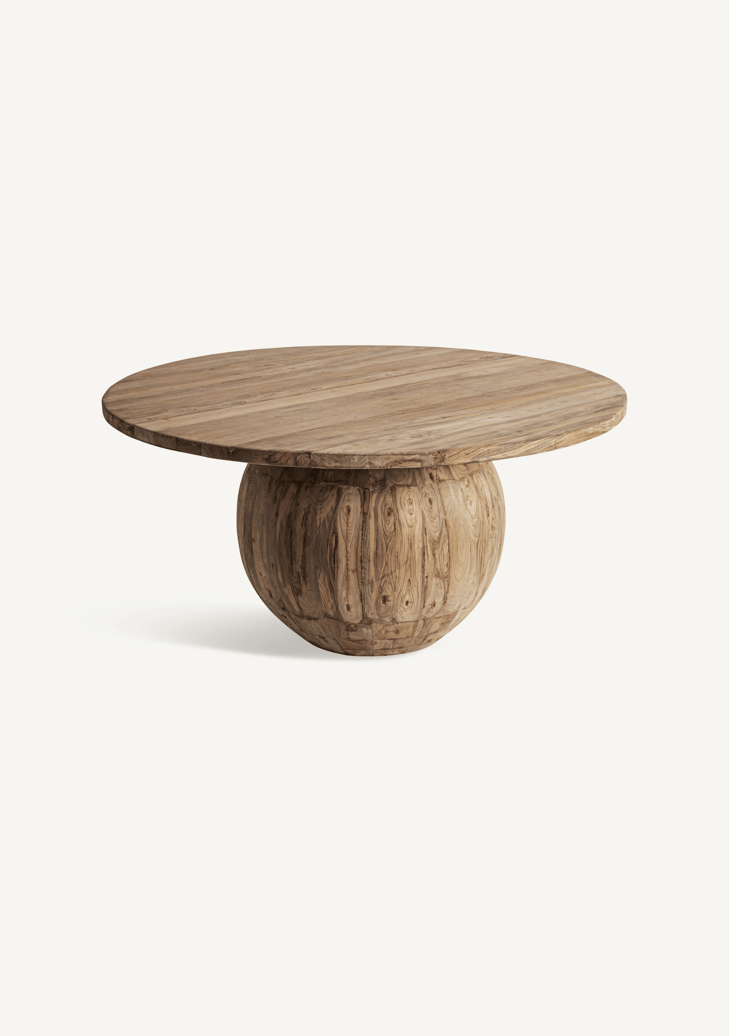 Erloy Sculptural Round Reclaimed Teak Dining Table 150 cm