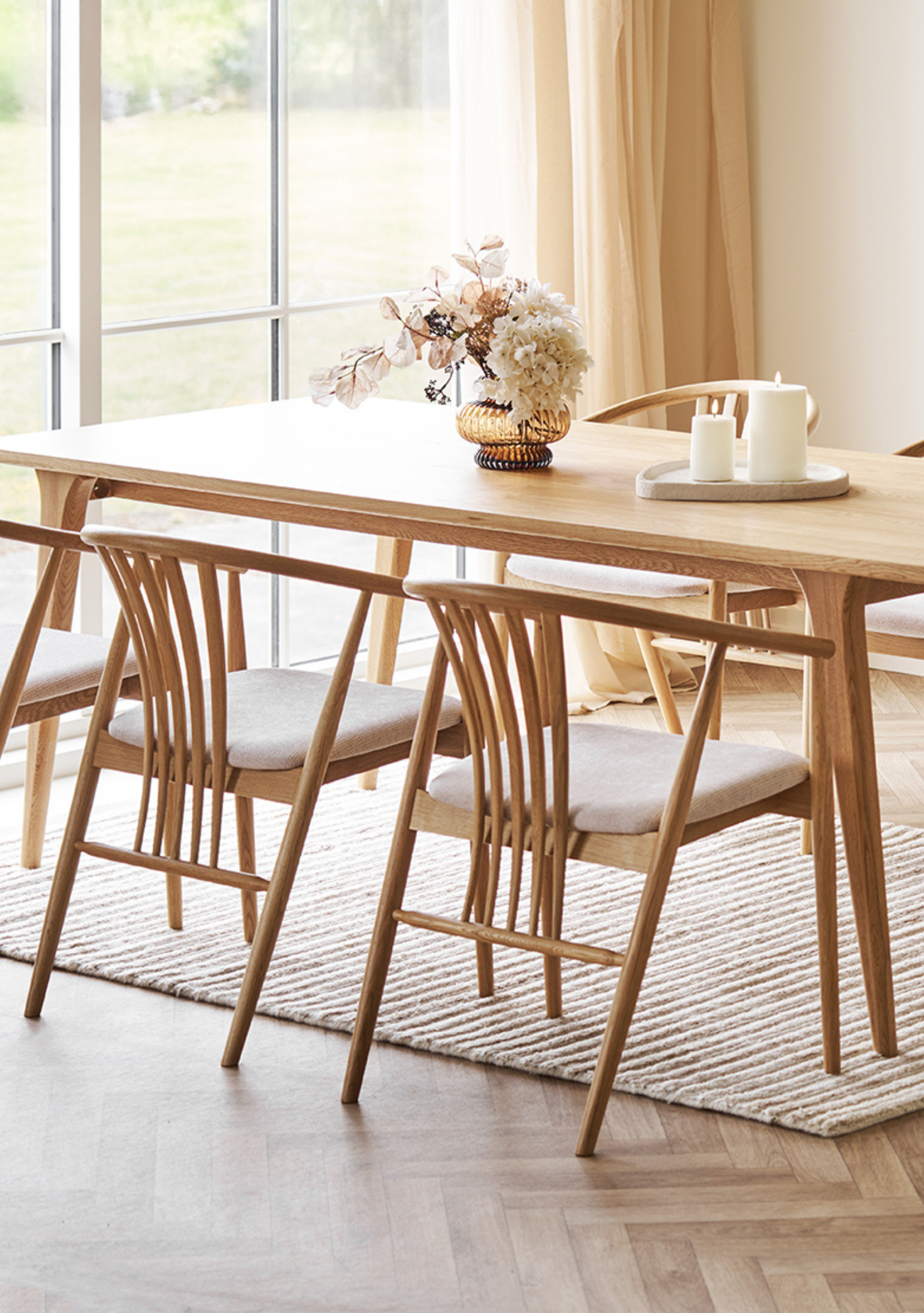 Agustin Dining Chair – FSC® Oak Wood & Soft Fabric - Elara Maison
